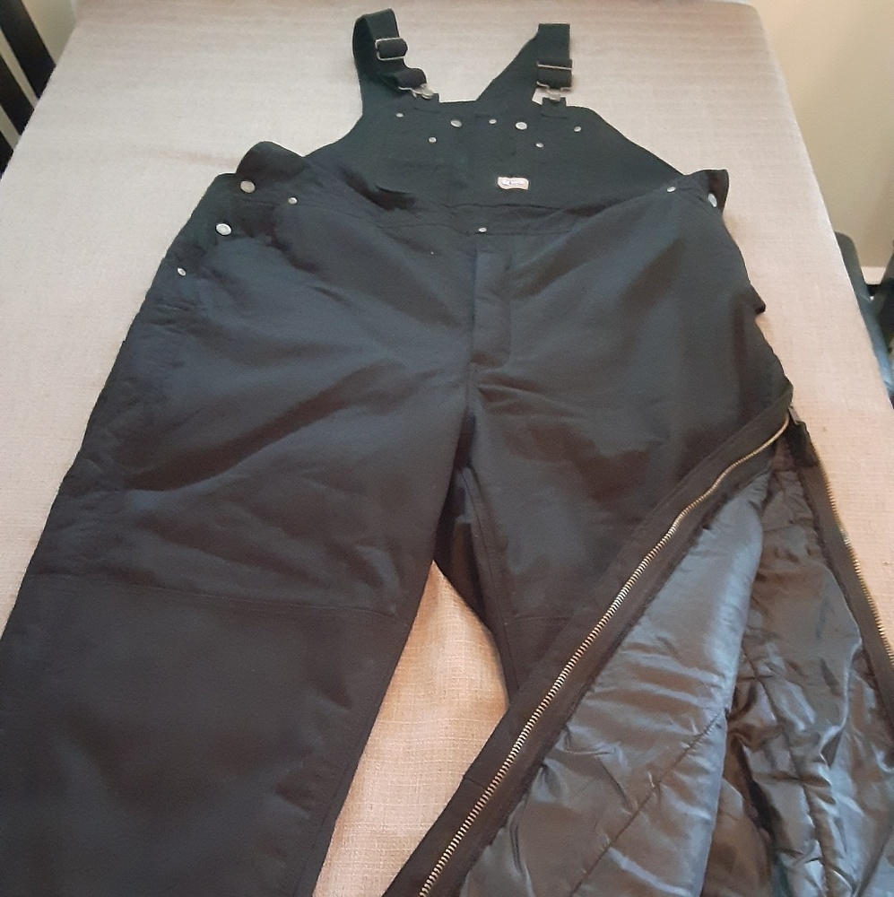 NWOT Insulated zip to thigh duck bib